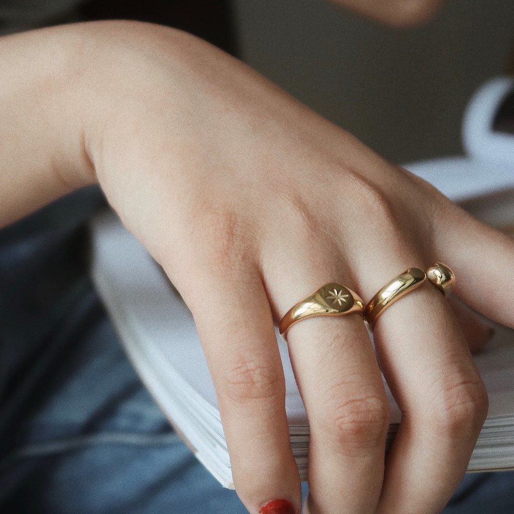 NEW 18K Gold Plated Shooting Star Ring - Picture 7 of 9